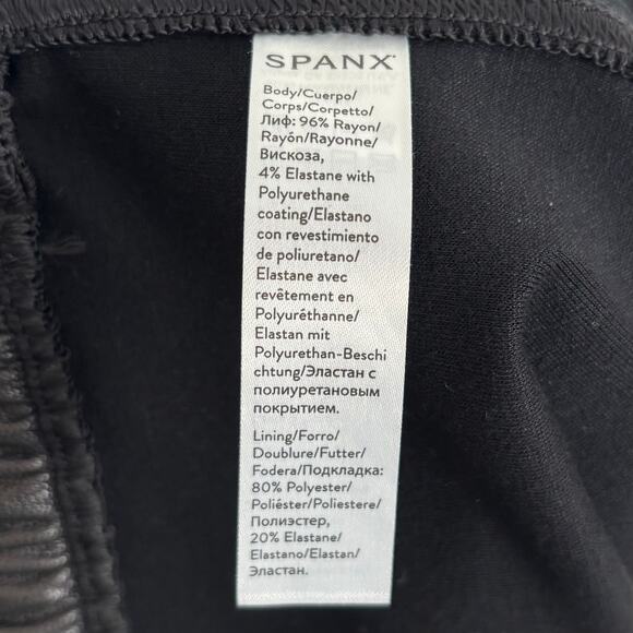 Spanx Black Faux Leather Jogger Pants Size Large - Picture 5 of 5